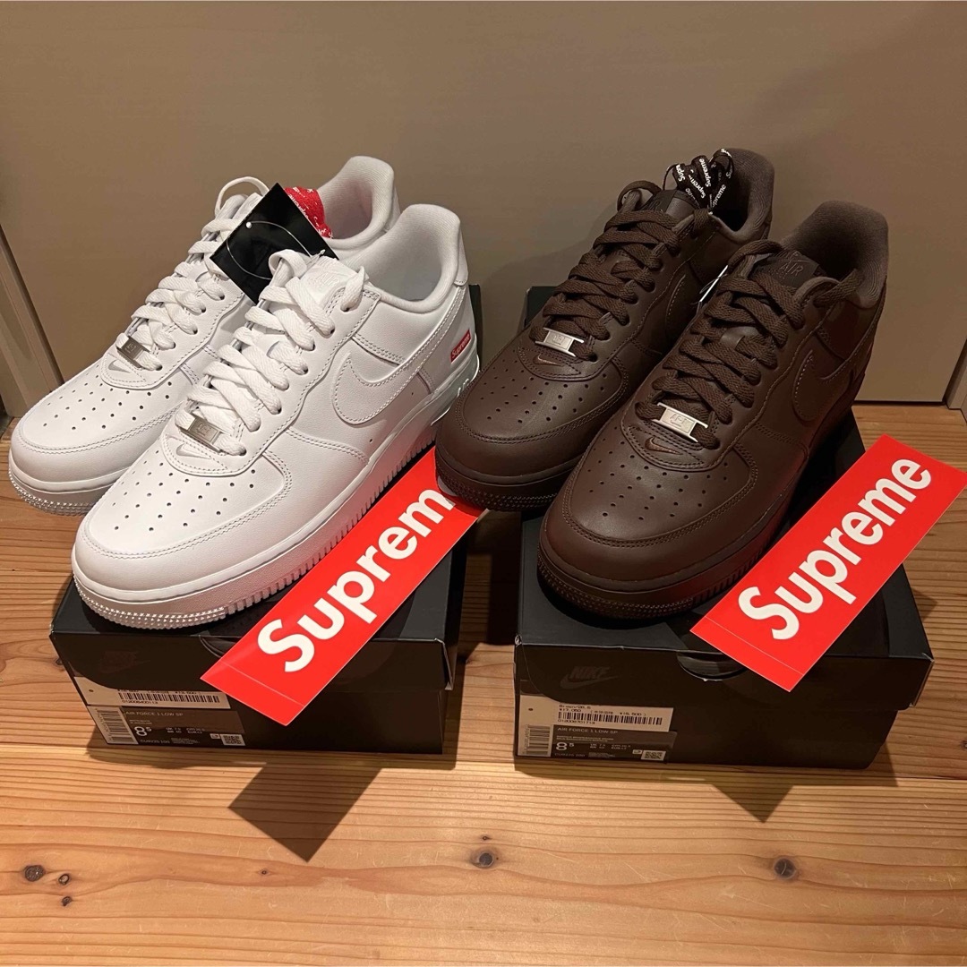 SUPREME AIR FORCE 1 白•茶 2足セット靴/シューズ