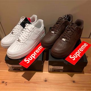 ナイキ(NIKE)のSUPREME AIR FORCE 1 白•茶 2足セット(スニーカー)