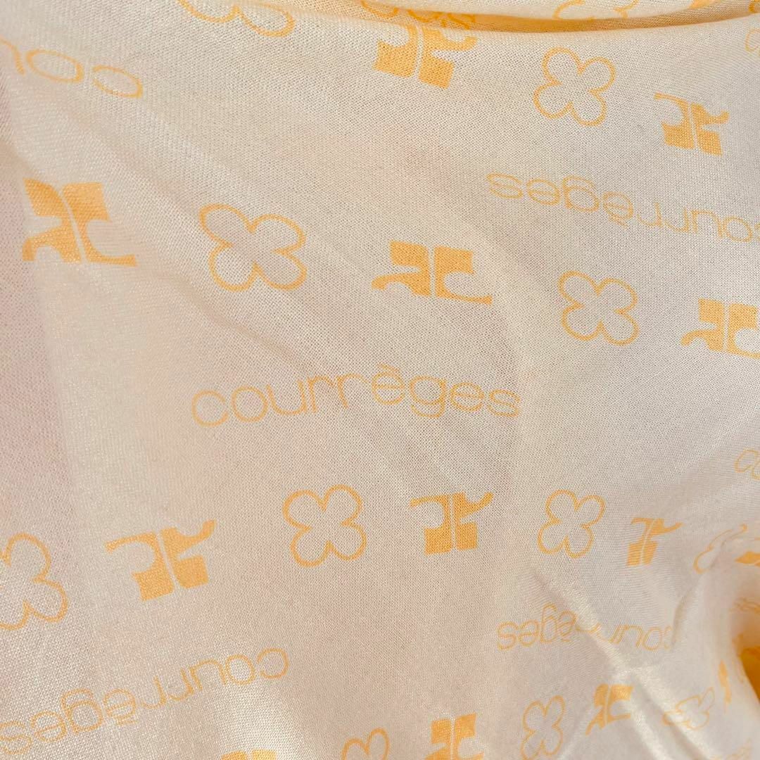 Courreges(クレージュ)のクレージュ　シルク混ストール　ショール　マフラー　優しいイエロー レディースのファッション小物(マフラー/ショール)の商品写真