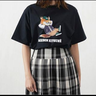 メゾンキツネ(MAISON KITSUNE')のLサイズ　黒　MAISON KITSUNE  メゾンキツネ  半袖　Tシャツ(Tシャツ(半袖/袖なし))