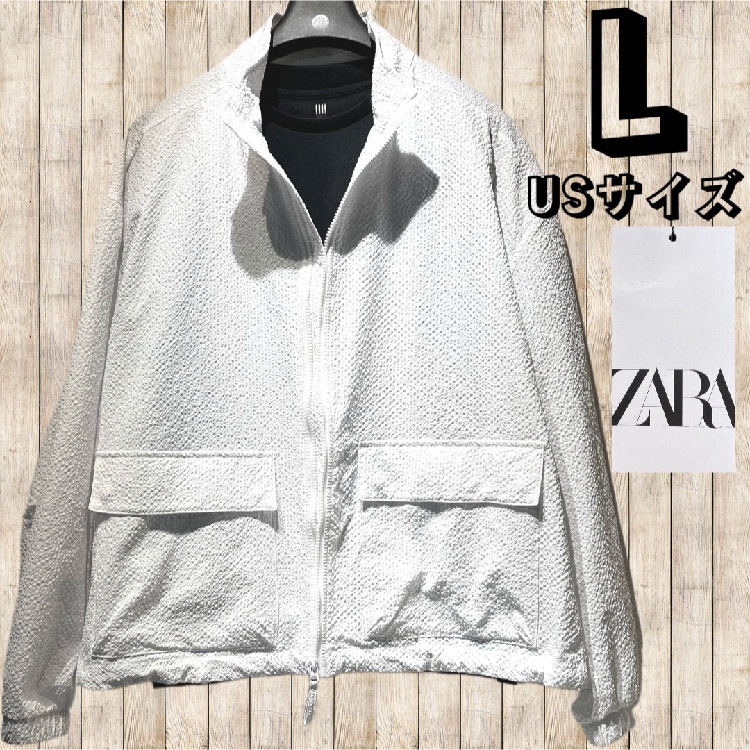 ZARA(ザラ)の◇ZARA◇ザラ◇シアサッカー◇ジャケット◇白◇プルジップ◇未使用品◇ メンズのジャケット/アウター(その他)の商品写真