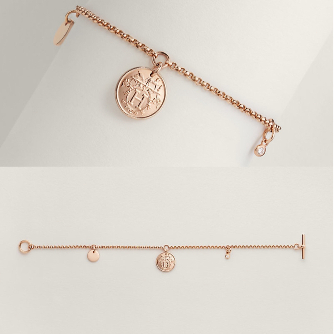 Hermes(エルメス)のエルメス　ブレスレット 《エクスリブリス》 PM  ピンクゴールド/ダイヤモンド レディースのアクセサリー(ブレスレット/バングル)の商品写真