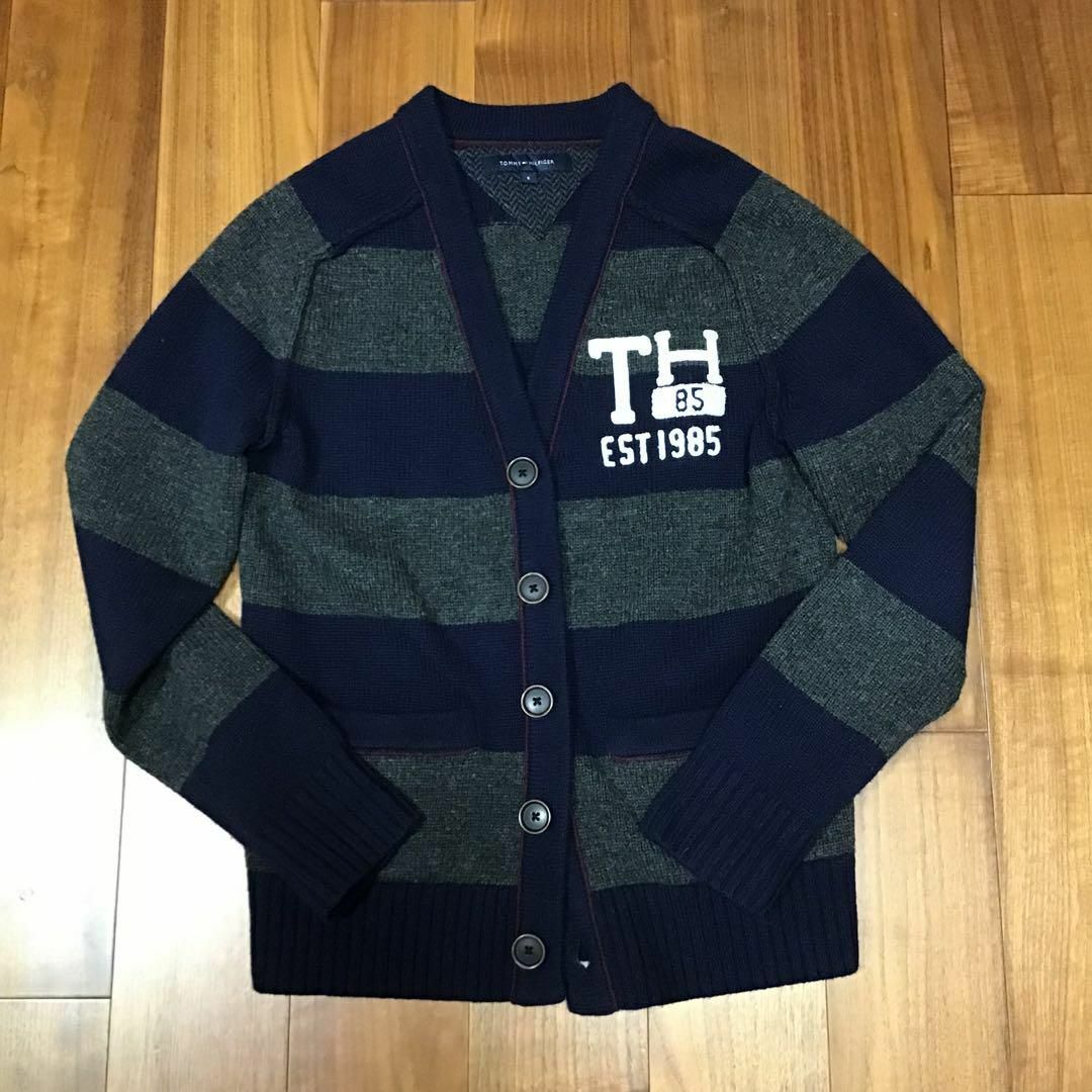 TOMMY HILFIGER(トミーヒルフィガー)のTOMMY HILFIGER  トミーヒルフィガー 厚手ニット カーディガン　S メンズのトップス(カーディガン)の商品写真