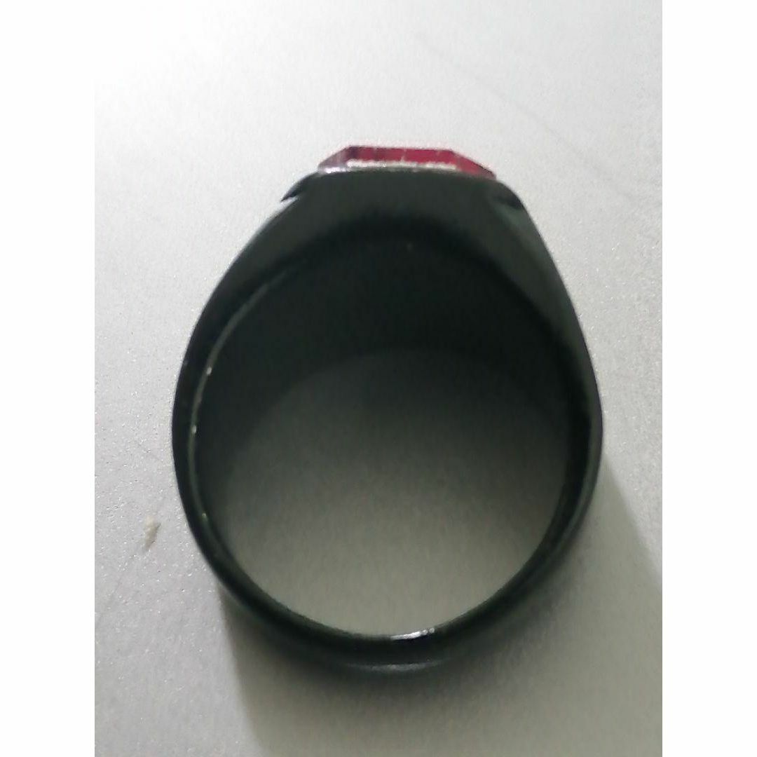【R127】リング メンズ ブラック レッド アクセサリー 指輪 20号 メンズのアクセサリー(リング(指輪))の商品写真