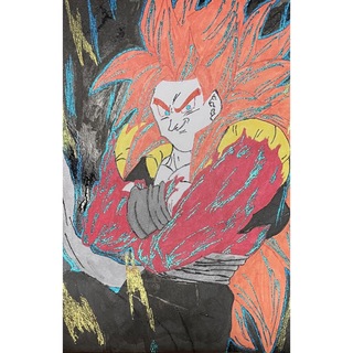 ドラゴンボールヒーローズゴジータゼノ手描きイラストポストカードラスト(写真/ポストカード)