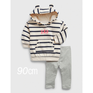 ベビーギャップ(babyGAP)の新品♡baby gap♡スウェット♡セットアップ♡くま耳♡ロゴ♡ボーダー/ザラ/(Tシャツ/カットソー)