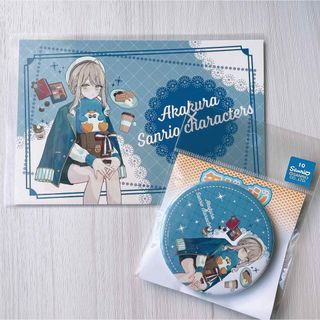 赤倉×サンリオ くじ ホログラム缶バッジ ポストカード タキシードサム(キャラクターグッズ)