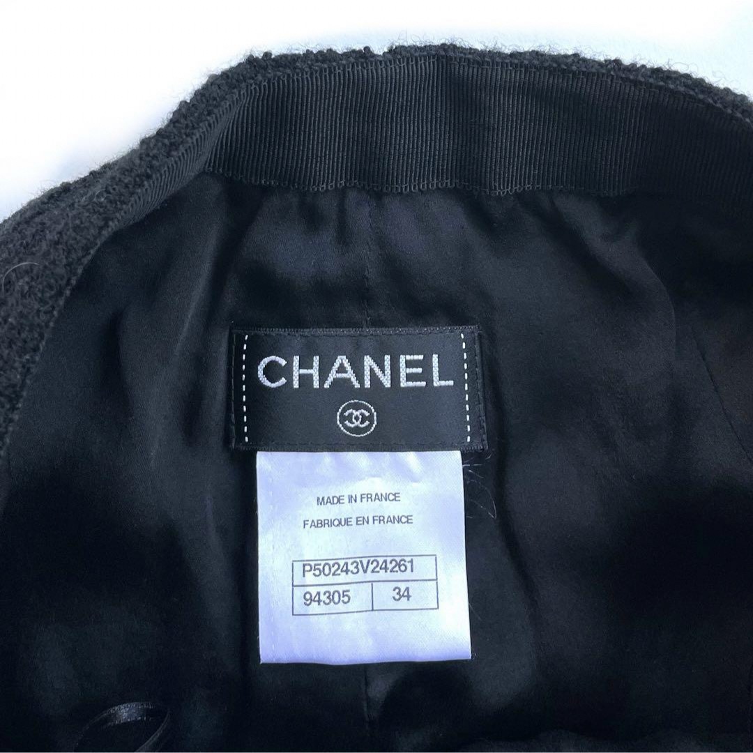 美品 CHANEL ツイードパンツ 34 ブラック ココボタンYuapparel