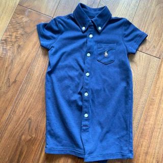 ポロラルフローレン(POLO RALPH LAUREN)の一度のみ着用　ラルフローレン POLO ロンパース　75㎝　ネイビー(ロンパース)