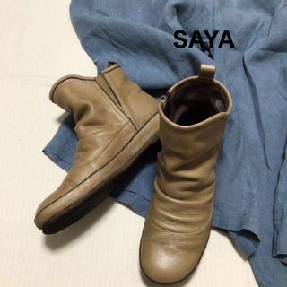 サヤラボキゴシ(SAYA / RABOKIGOSHI)の専用♡良品 SAYA サヤ くたくた本革 春ブーツ フラットブーツ 日本製^^☆(ブーツ)