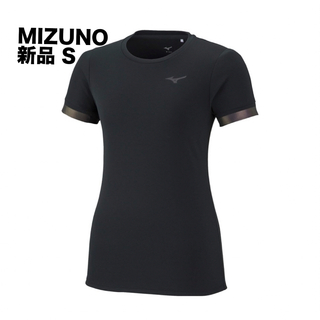 ミズノ(MIZUNO)のMIZUNOドライサイエンスストレッチTシャツ ブラックS(オーロラ!)女性用 (ウェア)