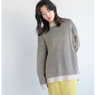 ローリーズファーム(LOWRYS FARM)の『新品』LOWRYS FARM ローリーズファーム　ストライプクルーネックニット(ニット/セーター)