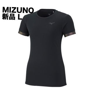 ミズノ(MIZUNO)のMIZUNOドライサイエンスストレッチTシャツ ブラックL(オーロラ!)女性用 (ウェア)