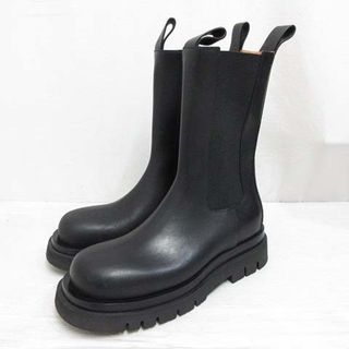 ボッテガヴェネタ(Bottega Veneta)のボッテガヴェネタ ザ ラグ サイドゴア ブーツ ミドル レザー 39.5 黒(ブーツ)