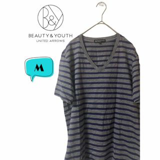 ビューティアンドユースユナイテッドアローズ(BEAUTY&YOUTH UNITED ARROWS)のBEAUTY&YOUTH UNITED ARROWS Vネックカットソー　M(Tシャツ/カットソー(半袖/袖なし))