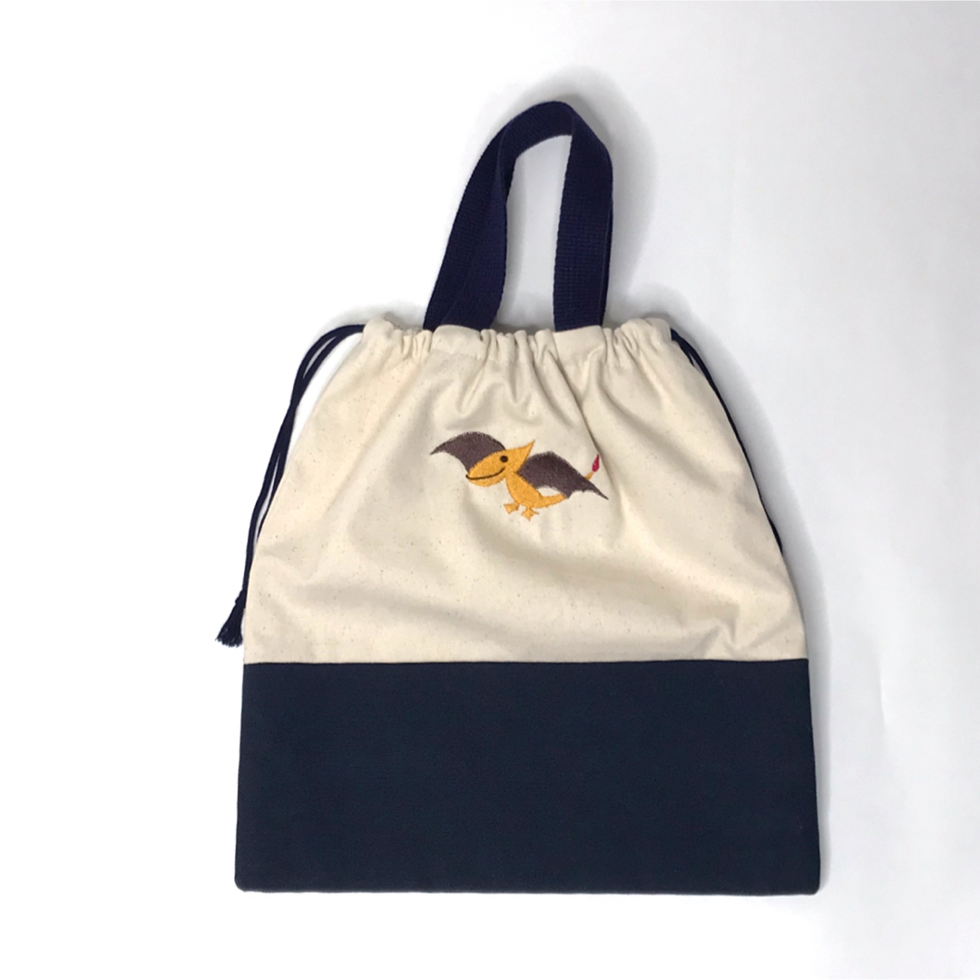刺しゅう】入園入学準備 恐竜刺繍 レッスンバッグセット 刺しゅう】入園入学準備 恐竜刺繍 レッスンバッグセット