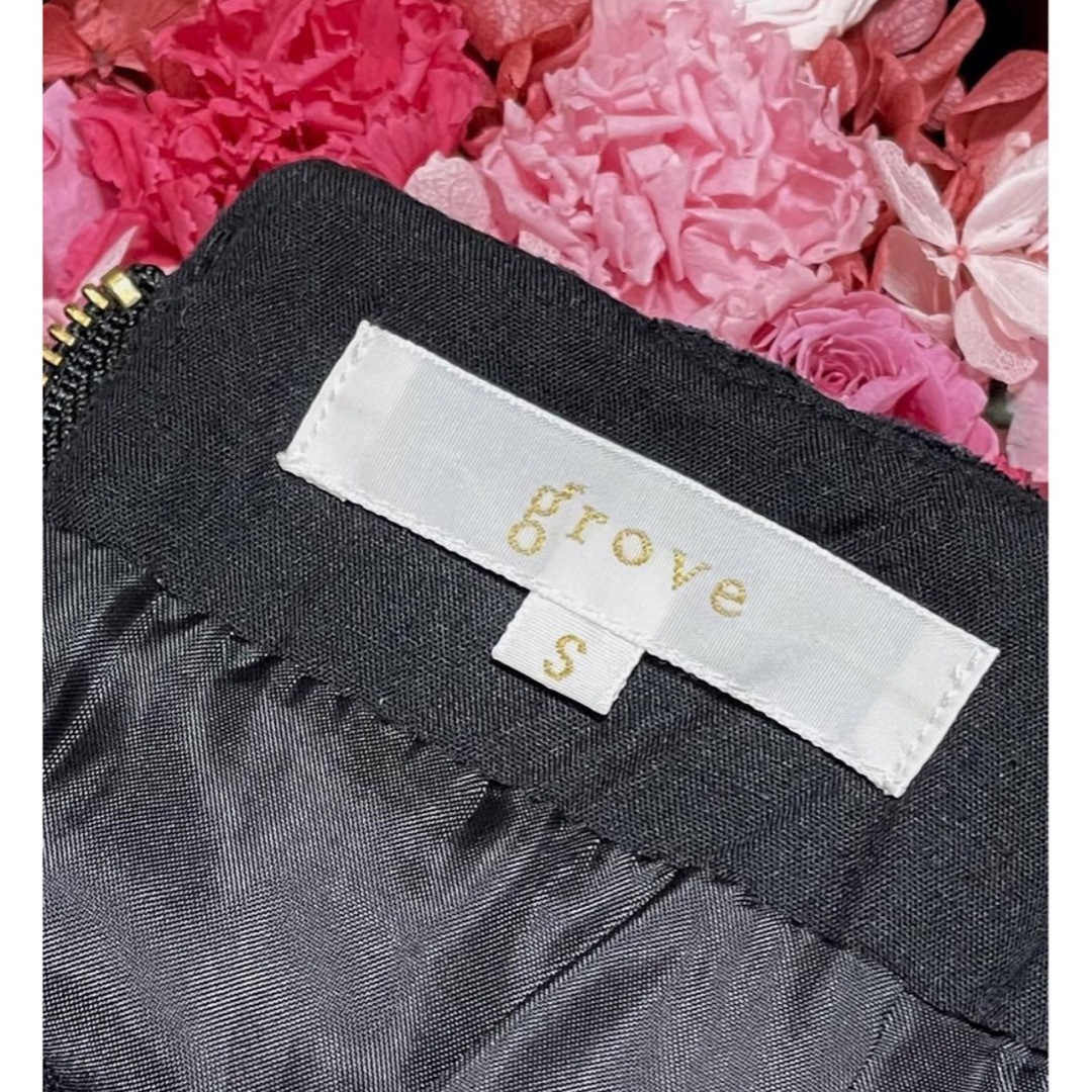 grove(グローブ)のgroveグローブ　千鳥格子柄　ボックスプリーツ　膝上台形スカート（S） レディースのスカート(ミニスカート)の商品写真