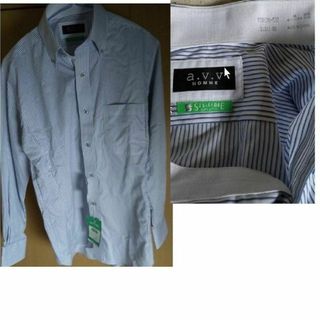 avv HOMME シャツ 長袖 ブルーストライプ