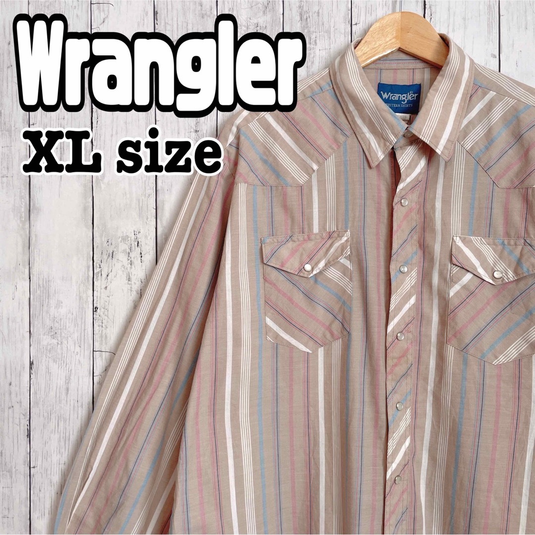 Wrangler(ラングラー)のWrangler ラングラー ウエスタンシャツ ストライプ スナップボタン 古着 メンズのトップス(シャツ)の商品写真