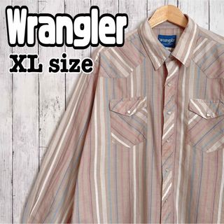 ラングラー(Wrangler)のWrangler ラングラー ウエスタンシャツ ストライプ スナップボタン 古着(シャツ)