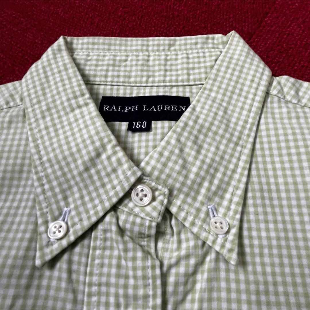 Ralph Lauren(ラルフローレン)のbaiya ラルフローレン　半袖シャツ　チェック　緑　グリーン　160 キッズ キッズ/ベビー/マタニティのキッズ服男の子用(90cm~)(ブラウス)の商品写真