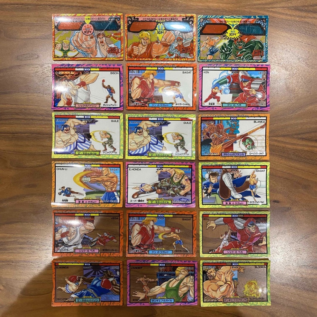 CAPCOM - ストリートファイターⅡ カード18枚 90年代 レトロの CAPCOM - ストリートファイターⅡ カード18枚 90年代 レトロの