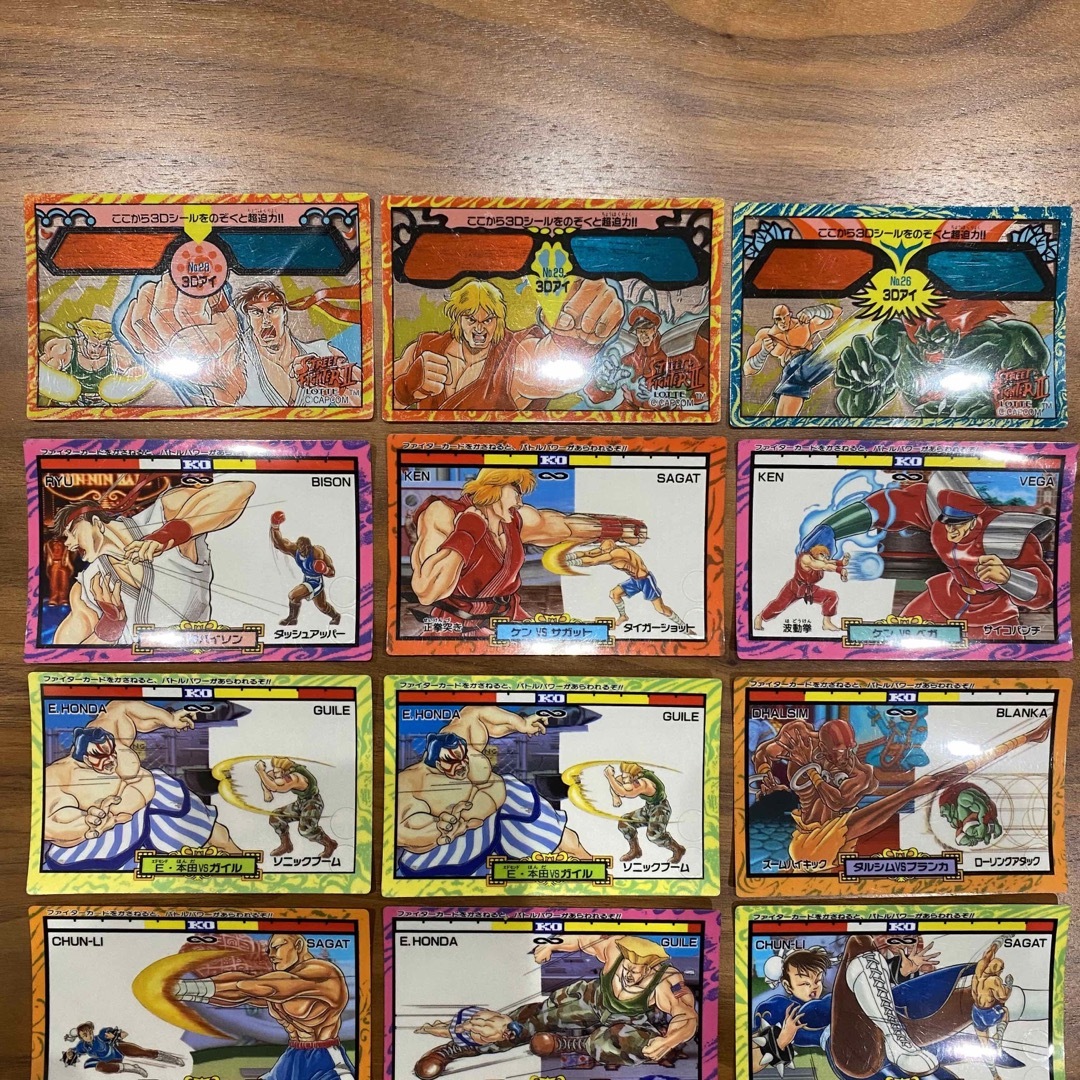 CAPCOM - ストリートファイターⅡ カード18枚 90年代 レトロの CAPCOM - ストリートファイターⅡ カード18枚 90年代 レトロの