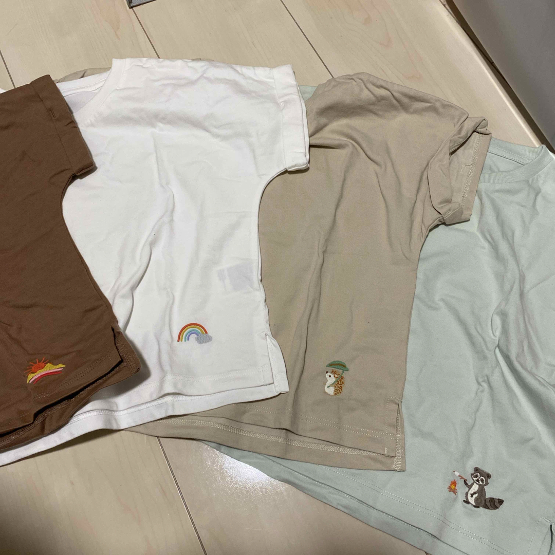 UNIQLO(ユニクロ)のユニクロ　エアリズム　Tシャツ　4枚　100 キッズ/ベビー/マタニティのキッズ服男の子用(90cm~)(Tシャツ/カットソー)の商品写真