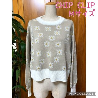 CHIP CLIP 花柄ジャガードセーター⭐︎Mサイズ(ニット/セーター)