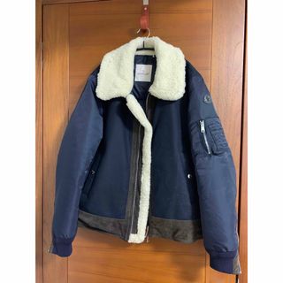 モンクレール(MONCLER)のモンクレール　plovan 4 ネイビー　ムートン　スエード　moncler(ダウンジャケット)