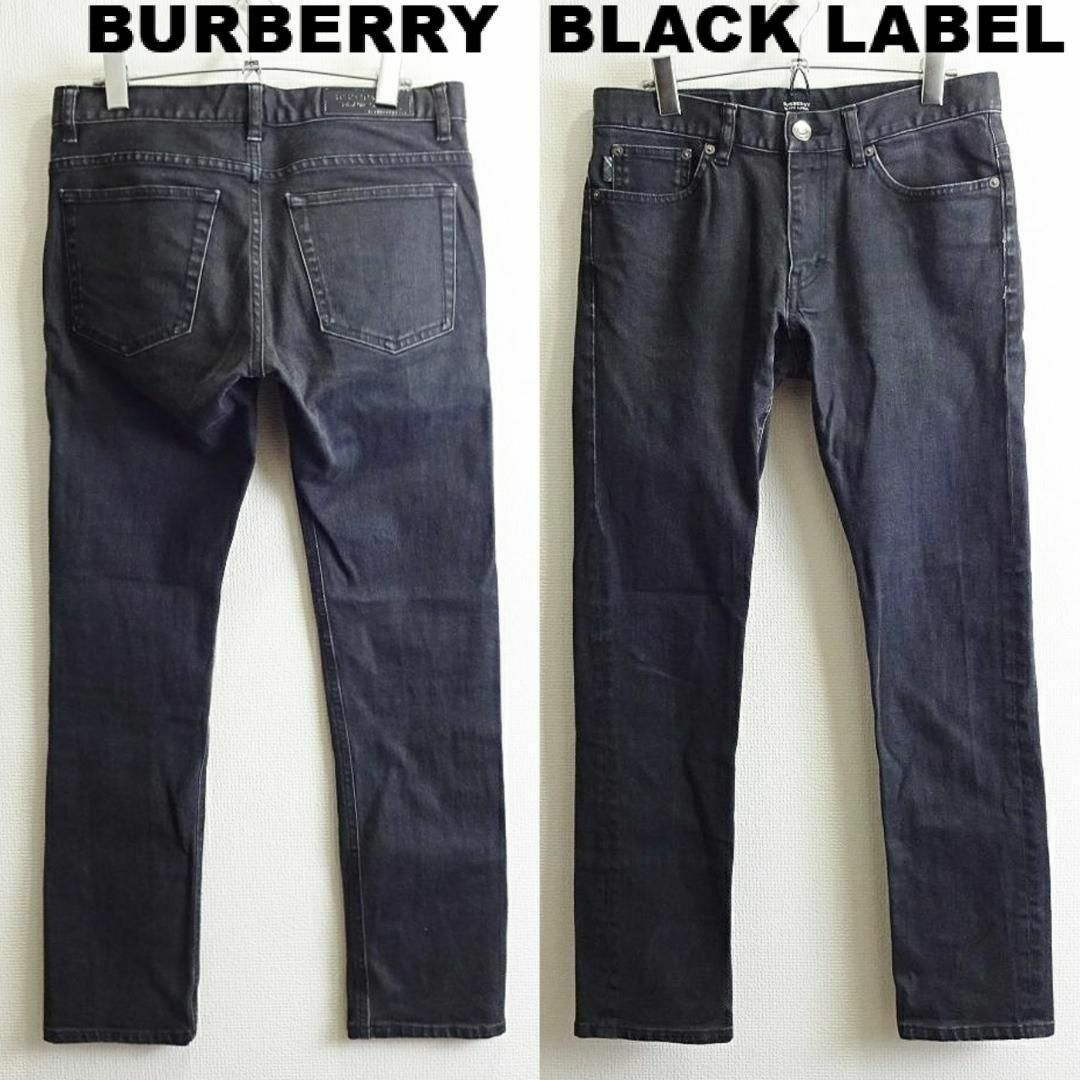 BURBERRY BLACK LABEL(バーバリーブラックレーベル)のバーバリーブラックレーベル　スリムスキニー　W79cm　ストレッチ　黒　三陽商会 メンズのパンツ(デニム/ジーンズ)の商品写真