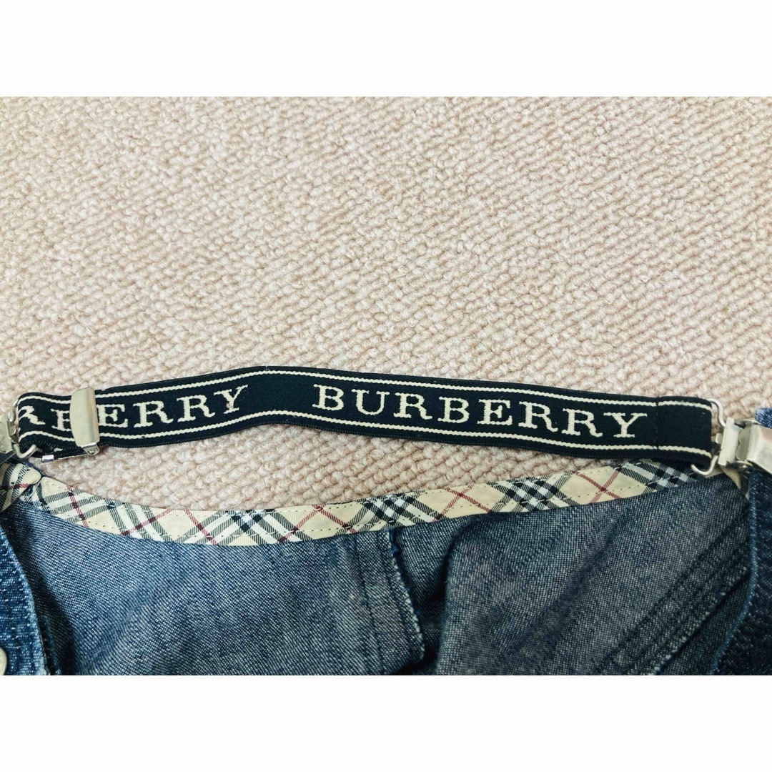 BURBERRY(バーバリー)の☆バーバリーロンドン☆  キッズ　ロコ入りサスペンダー　デニムワンピース　110 キッズ/ベビー/マタニティのキッズ服女の子用(90cm~)(ワンピース)の商品写真