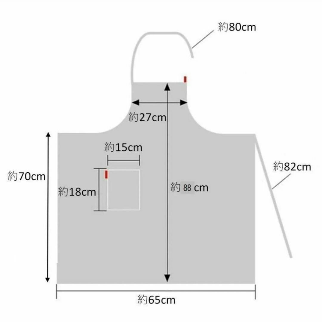 首掛け エプロン【ベージュ】おしゃれ　カフェ風 インテリア/住まい/日用品のキッチン/食器(その他)の商品写真