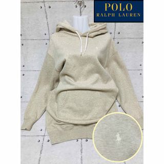 ポロラルフローレン(POLO RALPH LAUREN)の♡ポロラルフローレン♡裏起毛パーカー　クリームベージュ　ロゴ刺繍　ゆったりサイズ(パーカー)