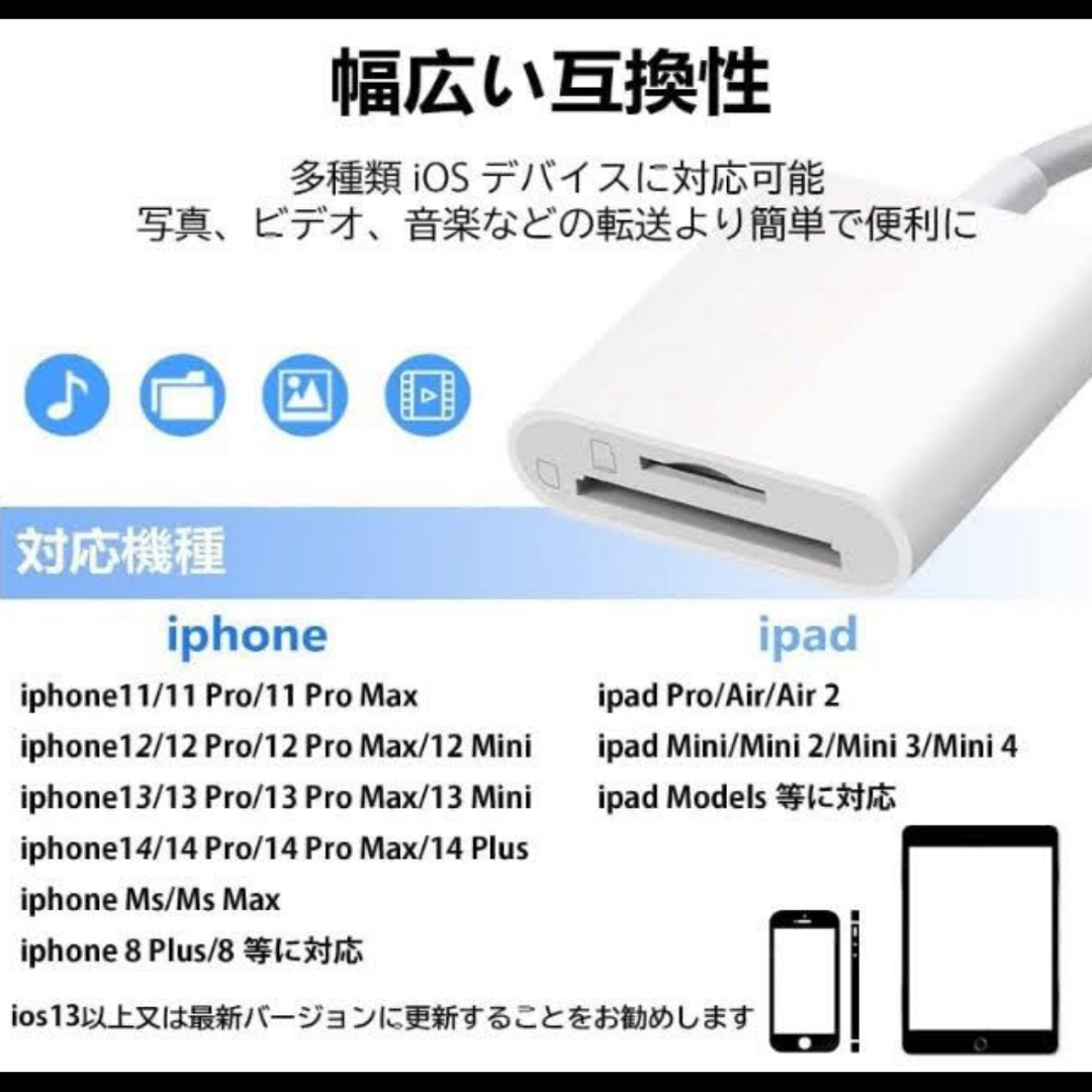 ✨大特価✨iPhone MicroSD/SDカードリーダー_Lightning スマホ/家電/カメラのPC/タブレット(PC周辺機器)の商品写真