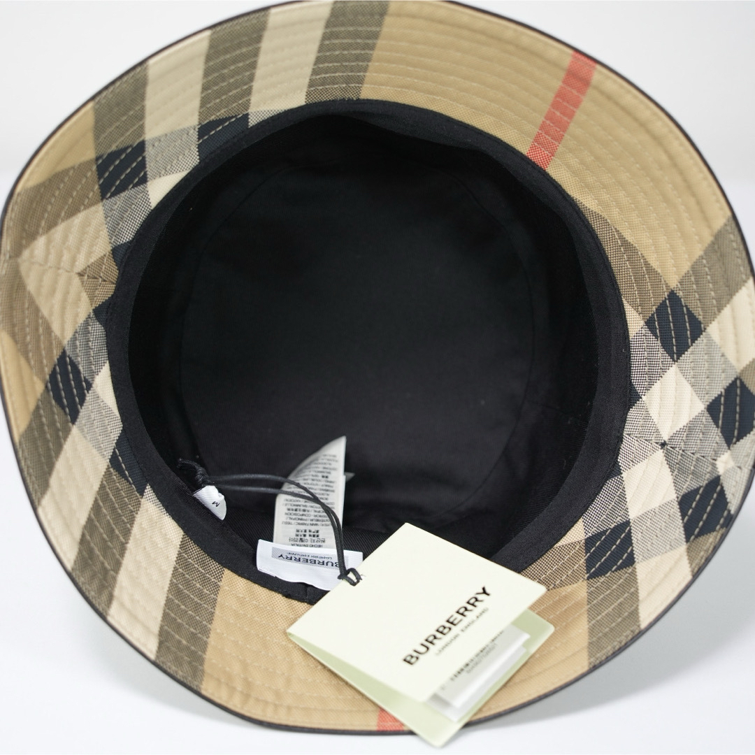 新品　Burberry チェック　コットン　バケットハット　Mサイズ