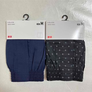 ユニクロ(UNIQLO)のUNIQLO トランクス　メンズ　M 2枚　インナー　Navy Black(トランクス)