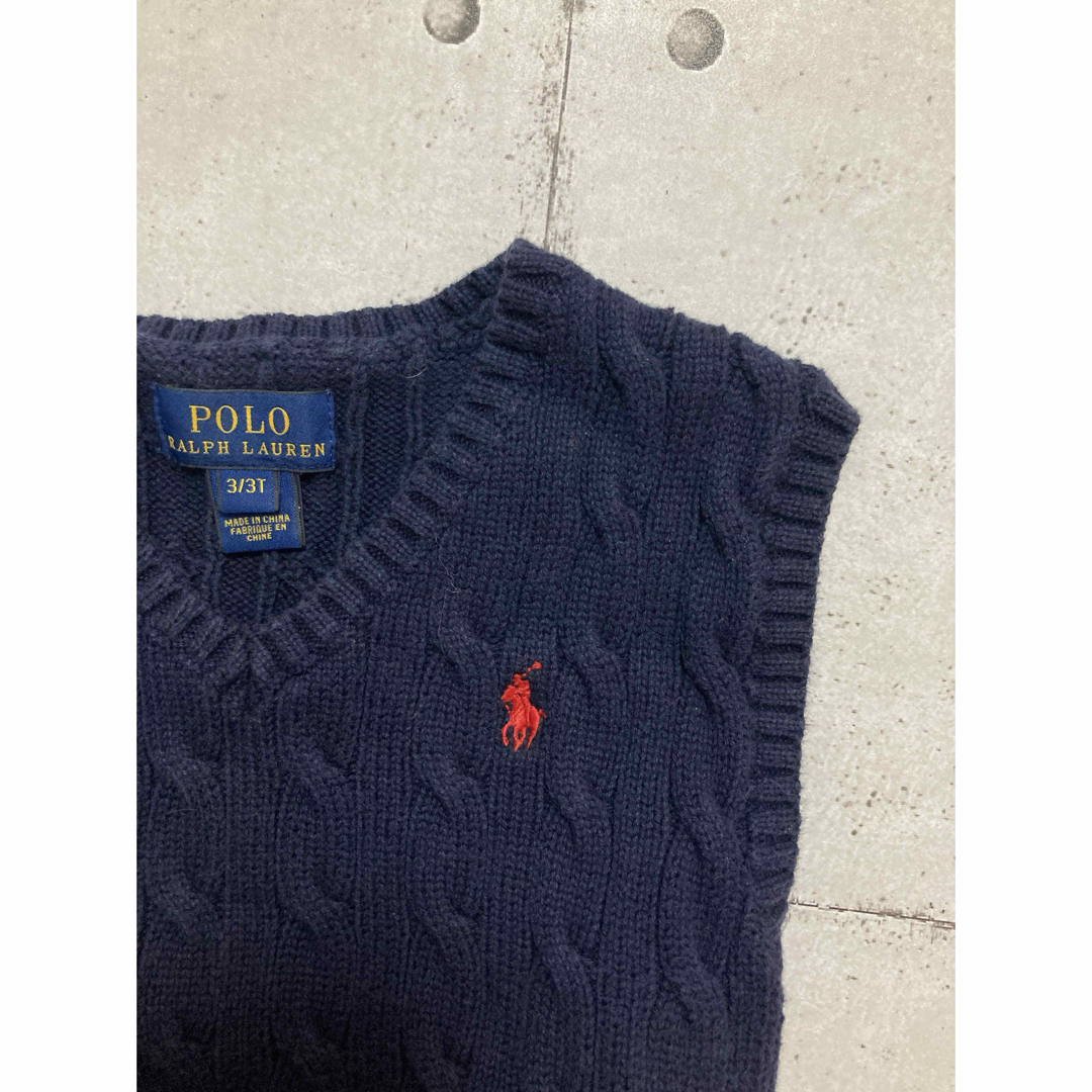 POLO RALPH LAUREN(ポロラルフローレン)のポロ　ラルフローレン　ニットベスト　ネイビー　100cm キッズ/ベビー/マタニティのキッズ服男の子用(90cm~)(ニット)の商品写真