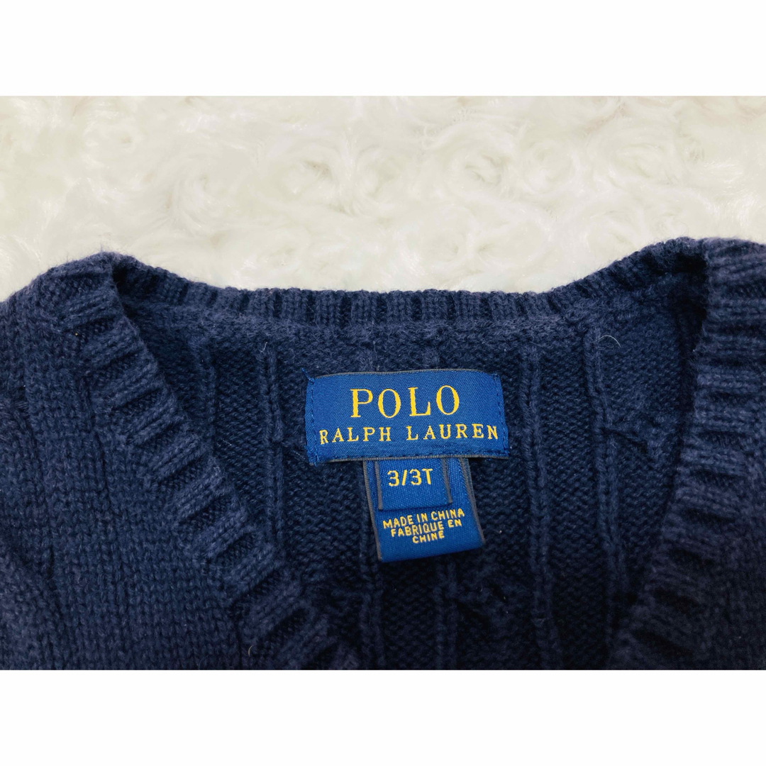 POLO RALPH LAUREN(ポロラルフローレン)のポロ　ラルフローレン　ニットベスト　ネイビー　100cm キッズ/ベビー/マタニティのキッズ服男の子用(90cm~)(ニット)の商品写真