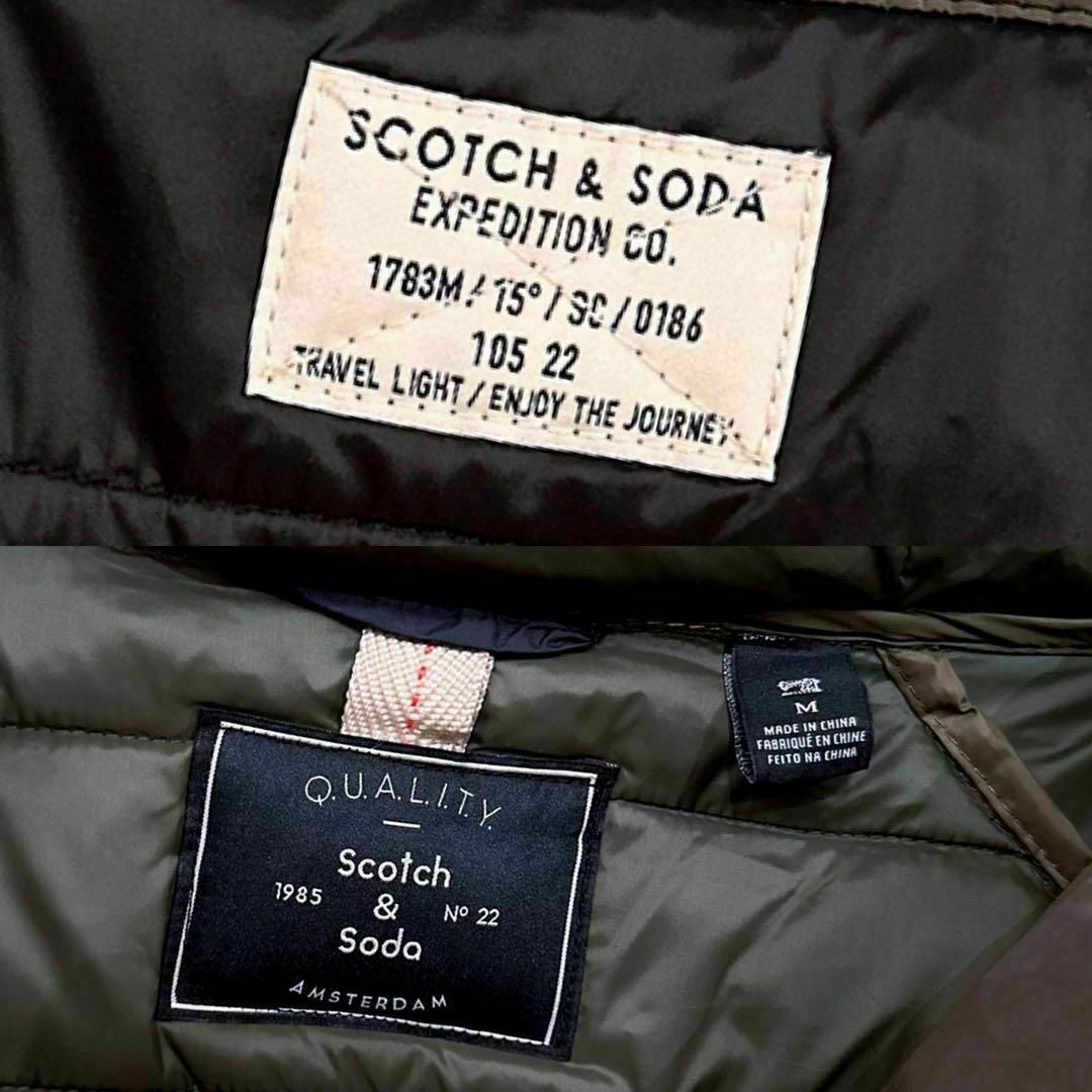 SCOTCH & SODA(スコッチアンドソーダ)のオシャレ【スコッチアンドソーダ】ベルトテープ ダウンジャケット M カーキ×黒 メンズのジャケット/アウター(ダウンジャケット)の商品写真