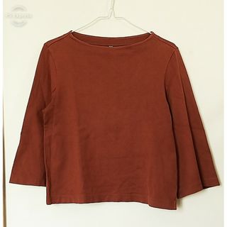 ユニクロ(UNIQLO)のユニクロ UNIQLO ワイドスリーブモックネックT 七分袖 ボートネック(カットソー(長袖/七分))