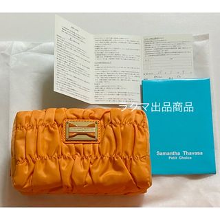 サマンサタバサプチチョイス(Samantha Thavasa Petit Choice)のSamantha Thavasa サマンサ ポーチ オレンジ 橙 リボン 新品(ポーチ)