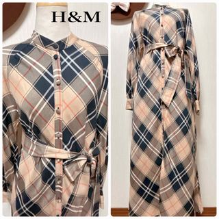 新品同様●H&M●チェック柄ロングワンピース●サイズ36