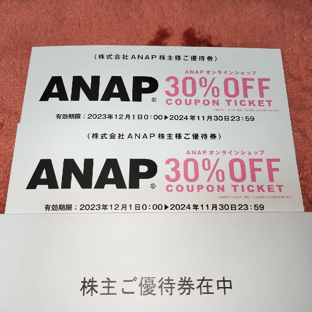 ANAP(アナップ)のANAP 株主優待券×2枚 チケットの優待券/割引券(ショッピング)の商品写真