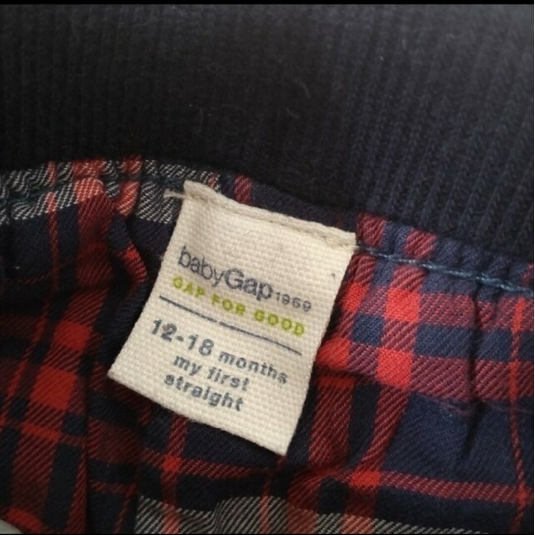 GAP(ギャップ)のGAP デニムパンツ 80 チェック キッズ/ベビー/マタニティのベビー服(~85cm)(パンツ)の商品写真