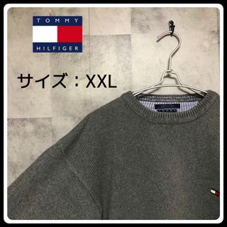 トミーヒルフィガー(TOMMY HILFIGER)のUS/EU輸入　海外古着　TOMMYHILFIGER  ニット　XXL  グレー(ニット/セーター)