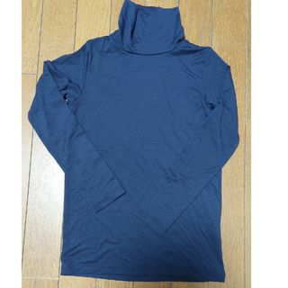 ユニクロ(UNIQLO)のユニクロキッズ ヒートテック タートルネック 紺 130(Tシャツ/カットソー)