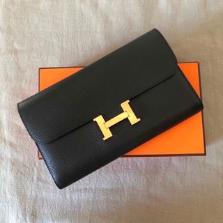 エルメス(Hermes)のエルメス コンスタンスロング ブラック ゴールド金具 刻印C(クラッチバッグ)