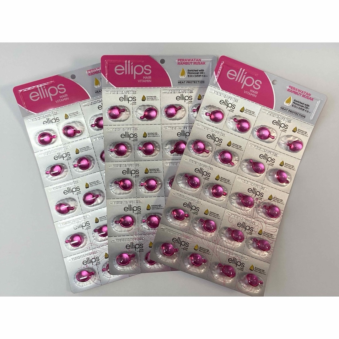 ellips(エリップス)のellips エリップス　ヘアトリートメント　ピンク　20粒入り×3シート コスメ/美容のヘアケア/スタイリング(トリートメント)の商品写真