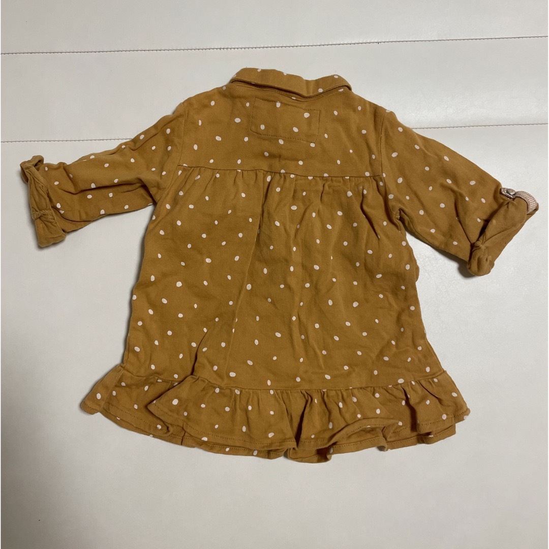 ZARA KIDS(ザラキッズ)のZARA♡ドット柄シャツチュニック(74サイズ) キッズ/ベビー/マタニティのベビー服(~85cm)(シャツ/カットソー)の商品写真